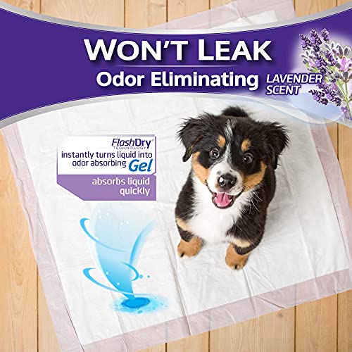 Hartz Home Protection Odor Eliminating Scented Dog Pads, Super Absorbent & Won’t Leak, Lavender Scent, Regular Size, 14 Count