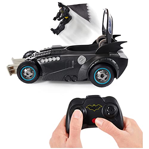 Batman Launch and Defend Batmobile Remote Control Vehicle with Exclusive 4-inch Batman Figure, Kids Toys for Boys