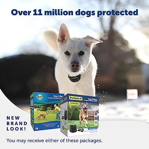 PetSafe Stay & Play Compact Wireless Pet Fence, LCD Screen to Adjust Circular Boundary, Secure up to 3/4 Acre Area, Use for All Your Pets, Portable System from the Parent Company of INVISIBLE FENCE