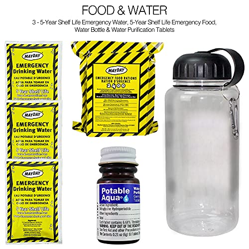 Ready America 72 Hour Deluxe Emergency Kit, 1-Person 3-Day Backpack, First Aid Kit, Survival Blanket, Power Station, Emergency Food, Portable Disaster Preparedness Go-Bag for Earthquake, Fire, Flood