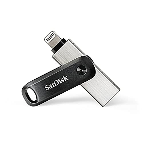 SanDisk 128GB iXpand Flash Drive Go for iPhone and iPad - SDIX60N-128G-GN6NE, Silver