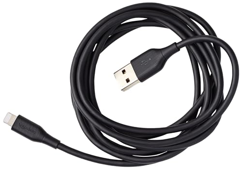 Amazon Basics USB-A to Lightning ABS Charger Cable, MFi Certified Charger for Apple iPhone 14 13 12 11 X Xs Pro, Pro Max, Plus, iPad, 6 Foot, Black