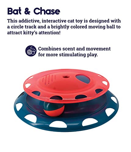 Catstages Catnip Chase Track Red and Blue Interactive Cat Toy, All Breed Sizes