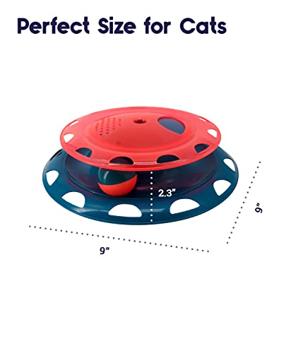 Catstages Catnip Chase Track Red and Blue Interactive Cat Toy, All Breed Sizes