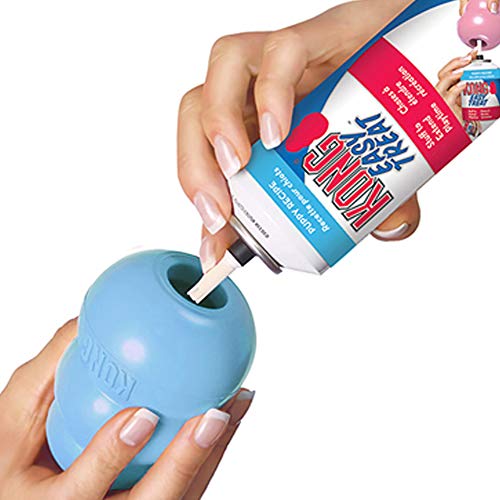 KONG - Puppy Toy Natural Teething Rubber - Fun to Chew, Chase and Fetch - For Medium Puppies - Blue