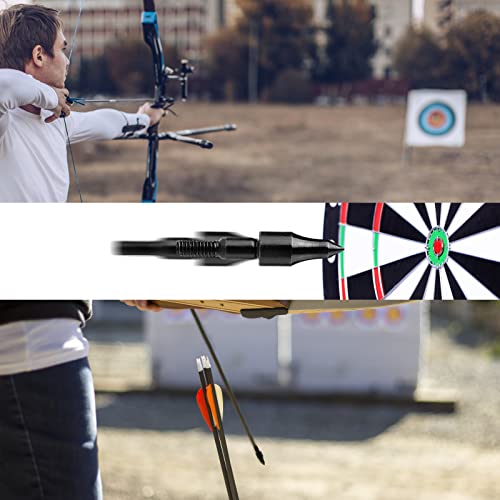 JIAKAI 18 Piece Black Screw-in Archery Bullet Points Arrow for Field Target Practice Shooting,100 Grain Each