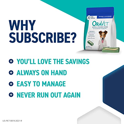 ORAVET Dental Chews for Dogs, Oral Care and Hygiene Chews (Small Dogs, 10-24 lbs.) Blue Pouch, 14 Count