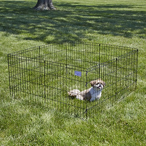 MidWest Foldable Metal Dog Exercise Pen / Pet Playpen, 24"W x 24"H, 1-Year Manufacturer's Warranty