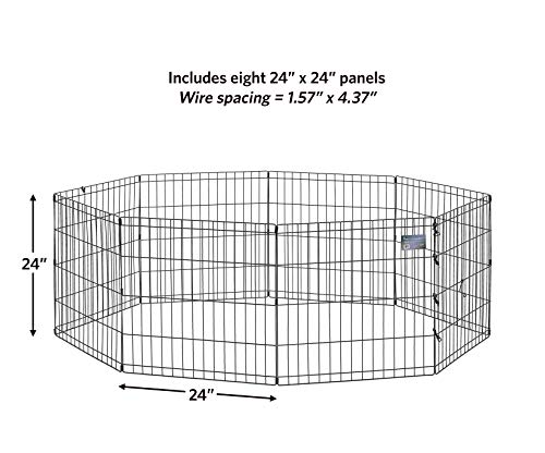 MidWest Foldable Metal Dog Exercise Pen / Pet Playpen, 24"W x 24"H, 1-Year Manufacturer's Warranty