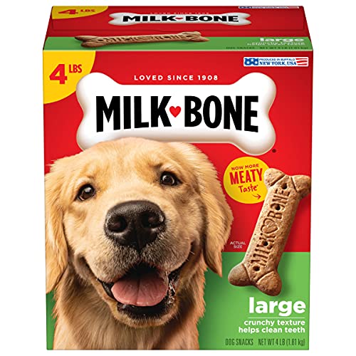 Milk-Bone Original Dog Treats Biscuits for Large Dogs, 4 Pounds (Pack of 2) (Packaging May Vary)