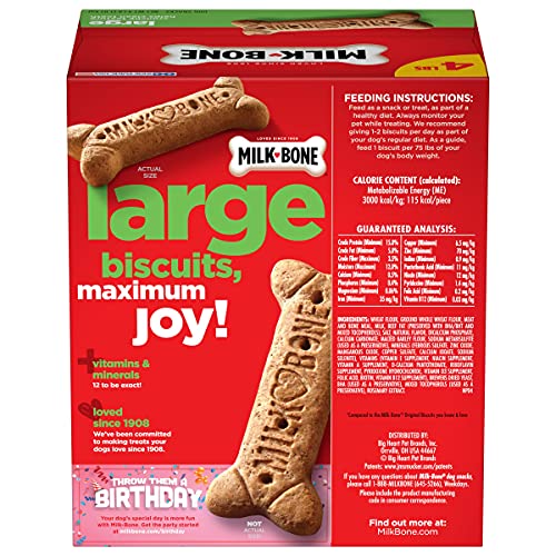 Milk-Bone Original Dog Treats Biscuits for Large Dogs, 4 Pounds (Pack of 2) (Packaging May Vary)