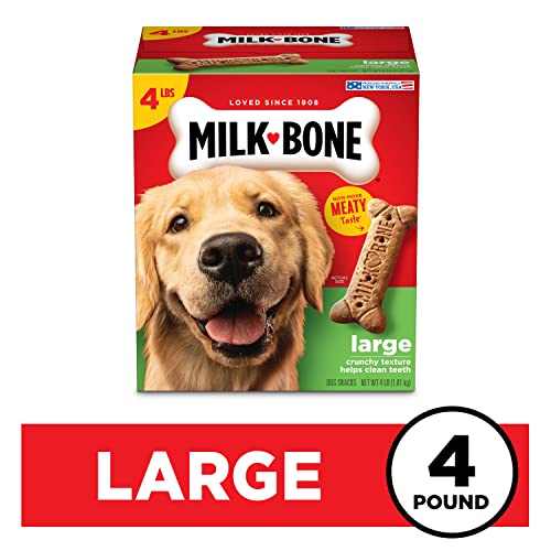 Milk-Bone Original Dog Treats Biscuits for Large Dogs, 4 Pounds (Pack of 2) (Packaging May Vary)