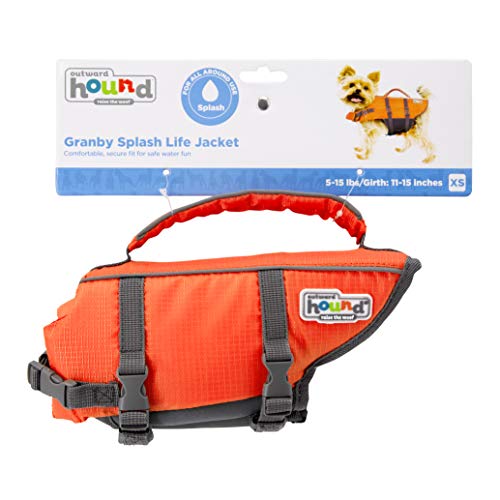 Outward Hound Granby Splash Orange Dog Life Jacket, XS