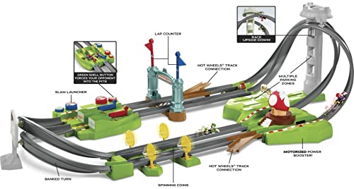 Hot Wheels Mario Kart Circuit Track Set with 1:64 Scale DIE-CAST Kart Replica Ages 3 and Above