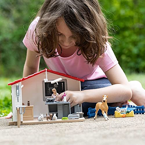 Schleich Farm World, Farm Animal Gifts for Kids, Vet Practice with Horse Figure, Animal Toys, and Accessories, 27-piece set, Ages 3+