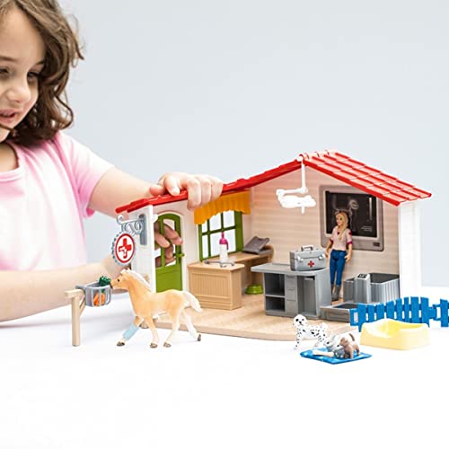 Schleich Farm World, Farm Animal Gifts for Kids, Vet Practice with Horse Figure, Animal Toys, and Accessories, 27-piece set, Ages 3+