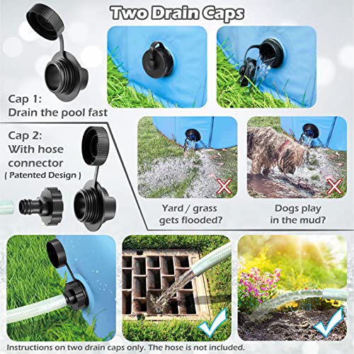 Jasonwell Foldable Dog Pet Bath Pool Collapsible Dog Pet Pool Bathing Tub Kiddie Pool for Dogs Cats and Kids (32inch.D x 8inch.H, Blue)