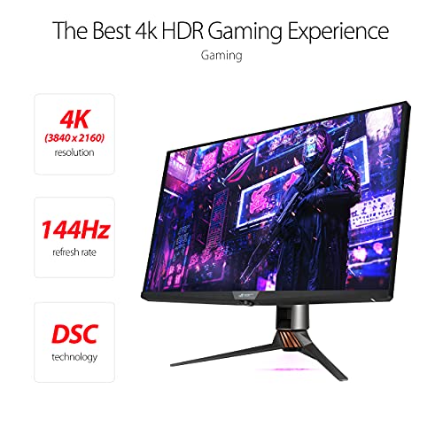 ASUS ROG Swift PG27UQ 27” 4K UHD 144Hz DP HDMI G-SYNC HDR Aura Sync Gaming Monitor with Eye Care