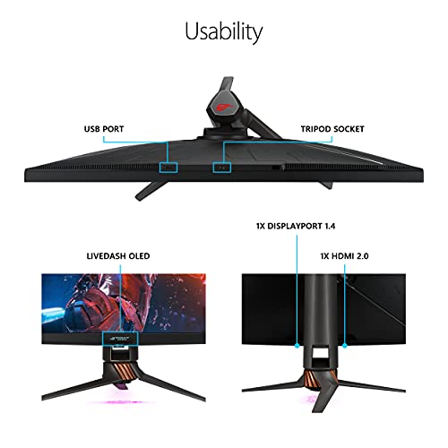 ASUS ROG Swift PG27UQ 27” 4K UHD 144Hz DP HDMI G-SYNC HDR Aura Sync Gaming Monitor with Eye Care