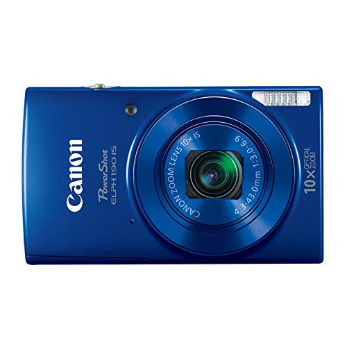 Canon PowerShot ELPH 190 IS Digital Camera (Blue) with 10x Optical Zoom and Built-In Wi-Fi