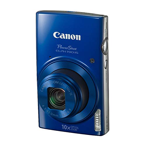 Canon PowerShot ELPH 190 IS Digital Camera (Blue) with 10x Optical Zoom and Built-In Wi-Fi