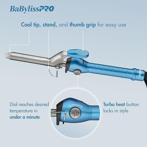 BaBylissPRO Spring Curling Iron, 1 1/4 Inch, Nano Titanium Hair Styling Tools & Appliances, BNT125S