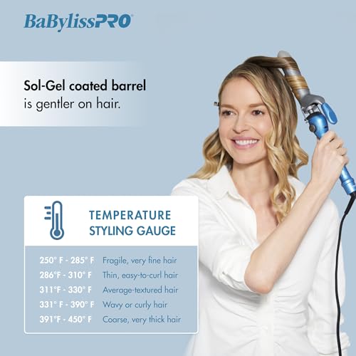 BaBylissPRO Spring Curling Iron, 1 1/4 Inch, Nano Titanium Hair Styling Tools & Appliances, BNT125S