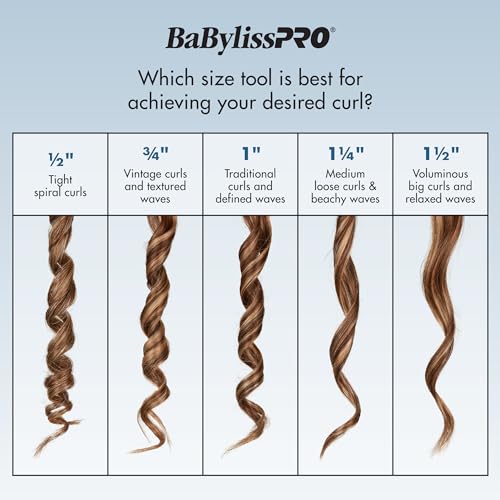 BaBylissPRO Spring Curling Iron, 1 1/4 Inch, Nano Titanium Hair Styling Tools & Appliances, BNT125S