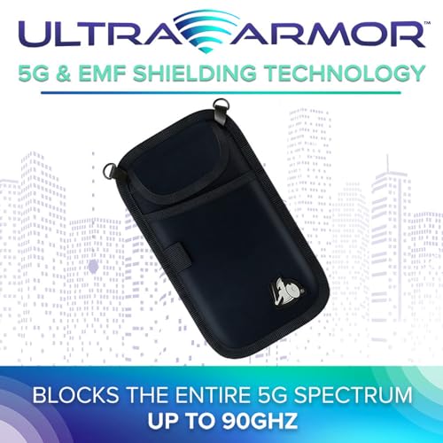 DefenderShield EMF and 5G Radiation Protection Cell Phone Crossbody Pouch with Straps - Lightweight Large Pouch, Fits Most Smartphones and Electronics 7.5 x 4 in (Black)