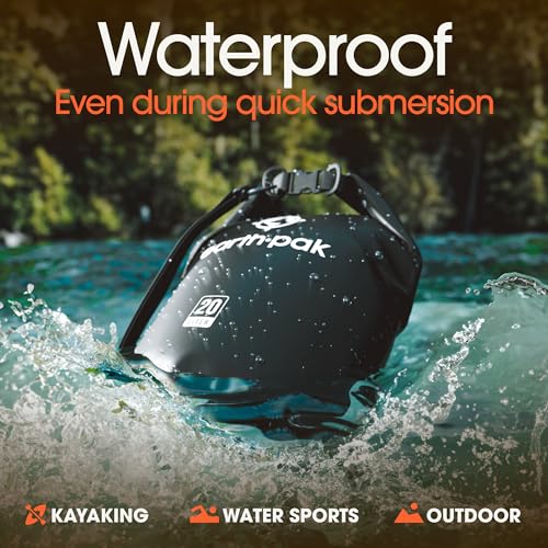 Earth Pak Waterproof Dry Bag - Roll Top Waterproof Backpack Sack Keeps Gear Dry for Kayaking, Beach, Rafting, Boating, Hiking, Camping and Fishing with Waterproof Phone Case