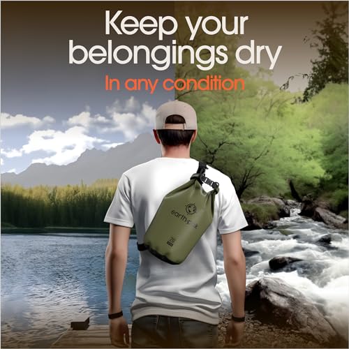 Earth Pak Waterproof Dry Bag - Roll Top Waterproof Backpack Sack Keeps Gear Dry for Kayaking, Beach, Rafting, Boating, Hiking, Camping and Fishing with Waterproof Phone Case
