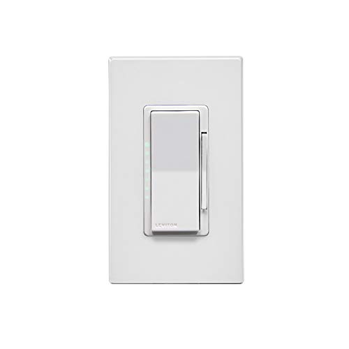 Leviton DW6HD-1BZ Decora Smart Wi-Fi 600W Universal LED/Incandescent Dimmer, Works with Amazon Alexa, No Hub Required, 1-Pack, White