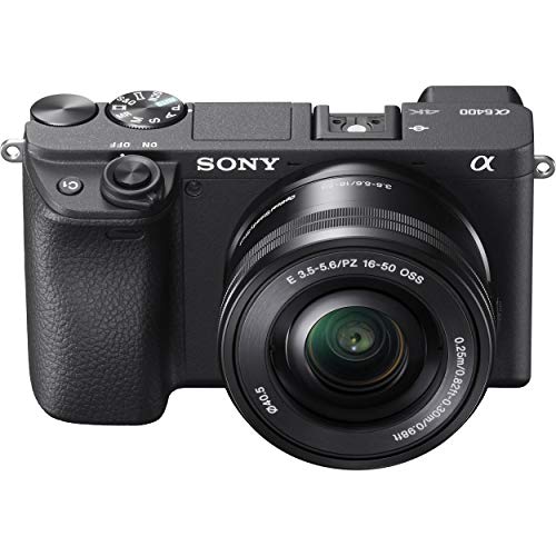 Sony Alpha a6400 Mirrorless Camera: Compact APS-C Interchangeable Lens Digital Camera with Real-Time Eye Auto Focus, 4K Video, Flip Screen & 16-50mm Lens - E Mount Compatible Cameras - ILCE-6400L/B, Black
