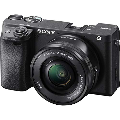 Sony Alpha a6400 Mirrorless Camera: Compact APS-C Interchangeable Lens Digital Camera with Real-Time Eye Auto Focus, 4K Video, Flip Screen & 16-50mm Lens - E Mount Compatible Cameras - ILCE-6400L/B, Black