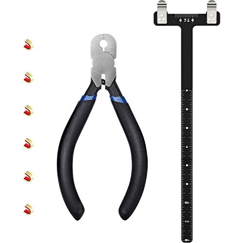Zonon Bow String Nocking Points Pliers Strings Knock Set T Shape Bow Square Ruler Nocking Buckle Pliers Recurve Bow Turning Kit Archery (Black)