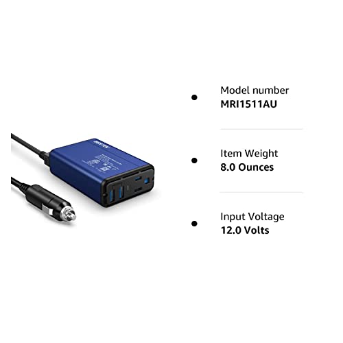 BESTEK 150W Power Inverter DC 12V to 110V AC Converter 4.2A Dual USB Car Plug Adapter Outlet Converter (Blue)