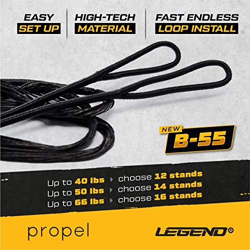 Legend - Recurve Bow String | Traditional Bow String | Dacron Bow String Replacement | Recurve Bow Accessories | Archery Equipment for Recurve Bow | Bowstring AMO 48in to 66in | 12-14-16 Strands
