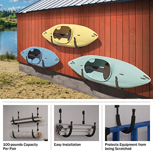 RAD Sportz Kayak Wall Hangers 100 LB Capacity Kayak Storage For Garage or Shed