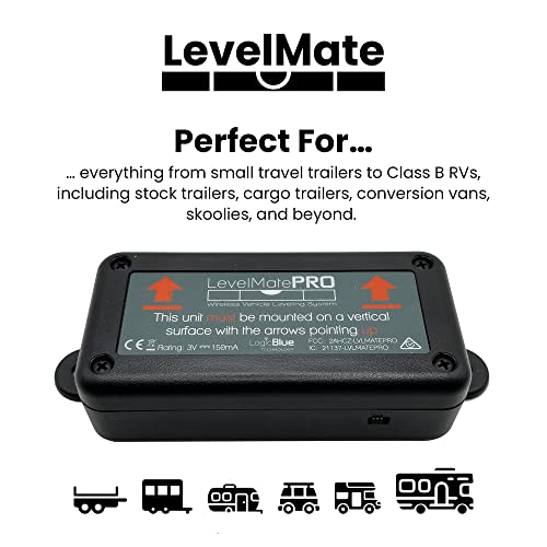 LogicBlue Technology LevelMatePRO Wireless Vehicle RV Leveling System - Patented Quick and Easy Smartphone Leveling Tool â Travel Trailer Accessories for RV Camping