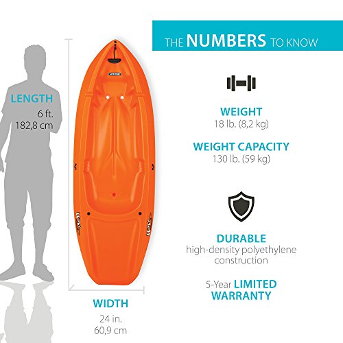 Lifetime 90479 Youth 6 Feet Wave Kayak with Paddle, Orange