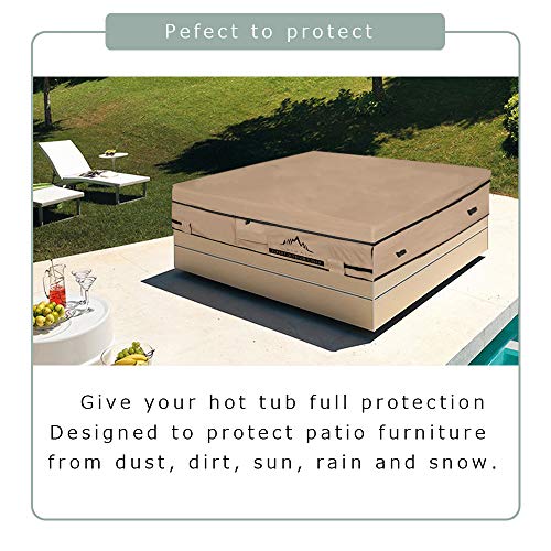 Himal Square Hot Tub Cover - Heavy Duty 600D Polyester Waterproof,UV Protection SPA Cover for Hot Tub,85 x 85 inch