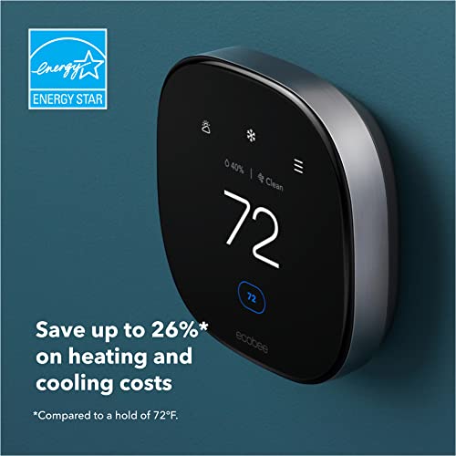 NEW 2022! ecobee Smart Thermostat Premium with Siri and Alexa and Built in Air Quality Monitor and Smart Sensor