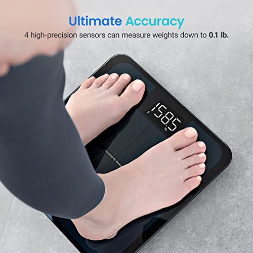Etekcity Smart Scale For Body Weight And Fat, Digital Bathroom Scale Accurate To 0.05lb/0.02kg Weighing Machine For People's Muscle BMI, Bluetooth Electronic Body Composition Monitor, 400lb