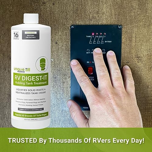 Unique RV Digest-It Holding Tank Treatment - Liquid Toilet Treatment (16 Treatments, 32 oz.) - 413-az