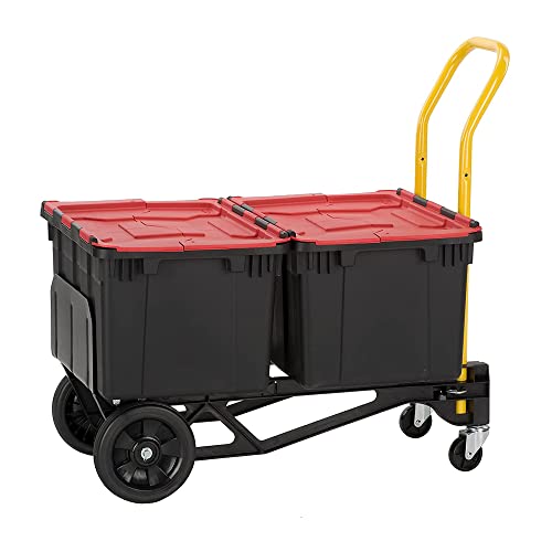 Harper Trucks Lightweight 400 lb Capacity Glass Filled Nylon Plastic Convertible Hand Truck and Dolly