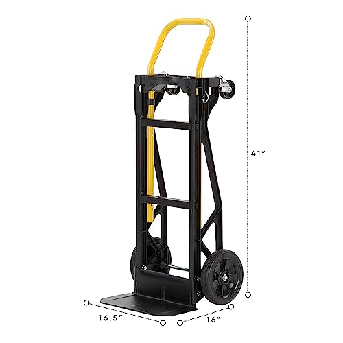 Harper Trucks Lightweight 400 lb Capacity Glass Filled Nylon Plastic Convertible Hand Truck and Dolly