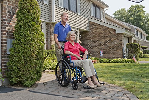 Drive Medical Blue Streak Ultra-Lightweight Wheelchair With Flip-Backs Arms & Swing-Away Footrests