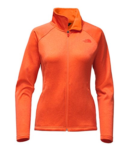 NORTH FACE Women's Agave Full Zip Fleece Jacket - Nasturtium Orange Heather - XS