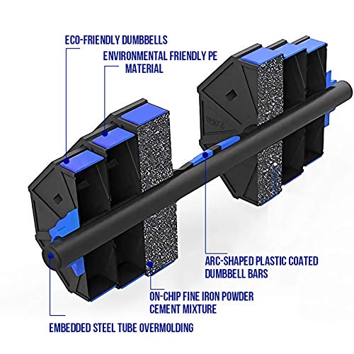 VIVITORY Dumbbell Sets Adjustable Weights, Free Weights Dumbbells Set with Connector, Non-Rolling Adjustable Dumbbell Set, Dumbbells Weights Set for Home Gym, 44 Lbs, Hexagon, Cement Mixture