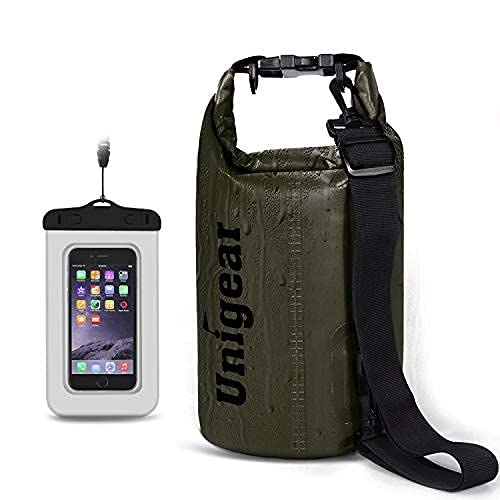 Unigear Dry Bag Waterproof, Floating and Lightweight Bags for Kayaking, Boating, Fishing, Swimming and Camping with Waterproof Phone Case